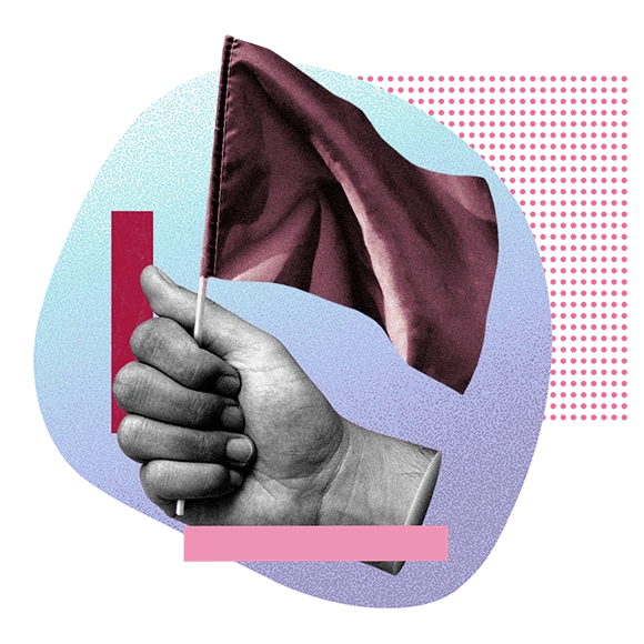 Mano con bandiera